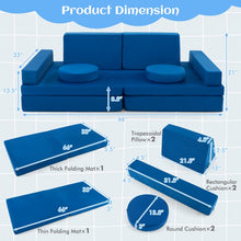 Load image into Gallery viewer, 8-Piece Indoor Children&#39;s Play Sofa Furniture Set, Machine Washable
