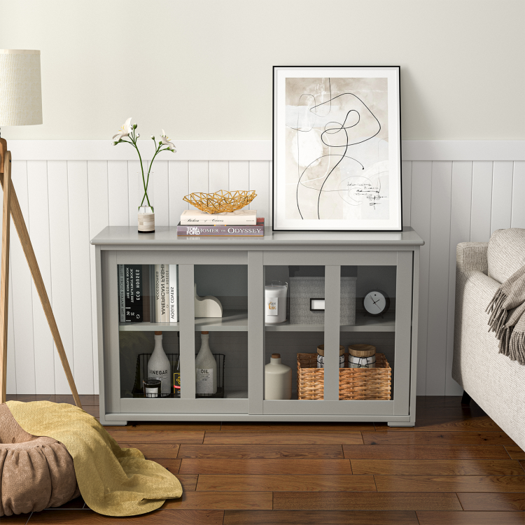 Modern Minimalist Buffet Cabinet with Sliding Doors
