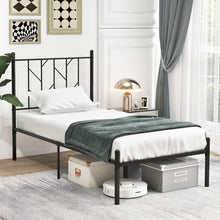 Load image into Gallery viewer, Black Tree Branch-Shaped Headboard Metal Platform Bed Frame
