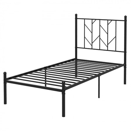 Black Tree Branch-Shaped Headboard Metal Platform Bed Frame