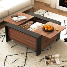 Load image into Gallery viewer, Industrial Style Coffee Table with Sliding Top and Built-in Hidden Storage Cabinet - Suitable for Living Room and Office
