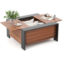 Load image into Gallery viewer, Industrial Style Coffee Table with Sliding Top and Built-in Hidden Storage Cabinet - Suitable for Living Room and Office
