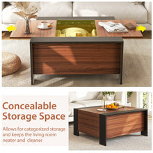 Load image into Gallery viewer, Industrial Style Coffee Table with Sliding Top and Built-in Hidden Storage Cabinet - Suitable for Living Room and Office
