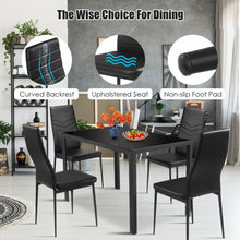 Load image into Gallery viewer, Modern Dining Table Set - 5-Piece Set with Long Table and 4 Chairs - Suitable for Kitchen and Restaurant
