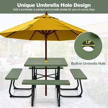 Charger l&#39;image dans la galerie, Outdoor Dining Table and Chairs Set - 4-Piece Set with 4 Benches and 1 Square Table - Suitable for Backyard and Garden Gatherings
