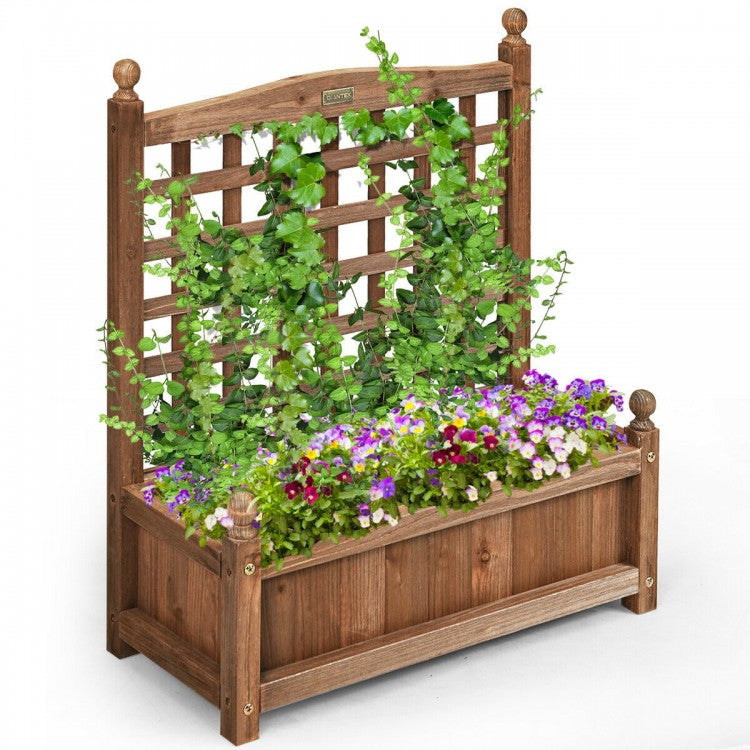 Outdoor Garden Planter Boxes Made of Wooden Materials