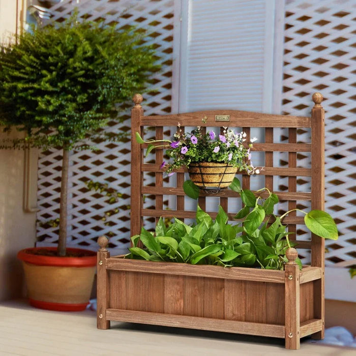 Outdoor Garden Planter Boxes Made of Wooden Materials
