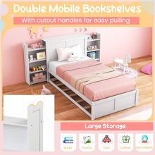 Load image into Gallery viewer, Children&#39;s Bedroom White Storage Headboard Wooden Bed Frame
