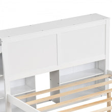 Load image into Gallery viewer, Children&#39;s Bedroom White Storage Headboard Wooden Bed Frame
