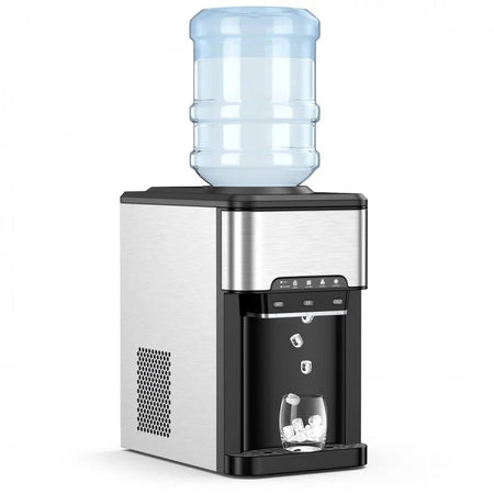 3-in-1 Multifunctional Kitchen Countertop Silver Water Dispenser and Ice Maker