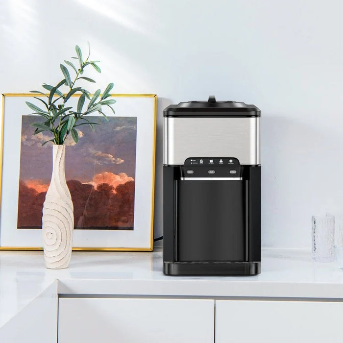 3-in-1 Multifunctional Kitchen Countertop Silver Water Dispenser and Ice Maker