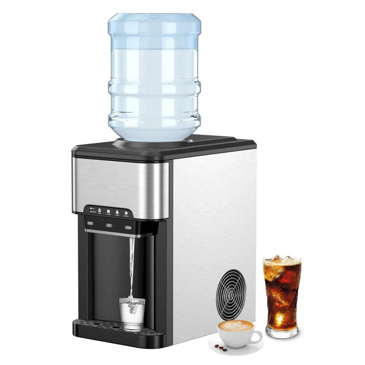 3-in-1 Multifunctional Kitchen Countertop Silver Water Dispenser and Ice Maker