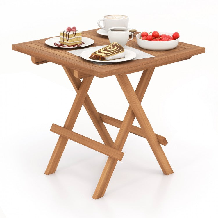 Costway Square Patio Side Table Folding Dining Table - Suitable for Camping and Backyard Gatherings