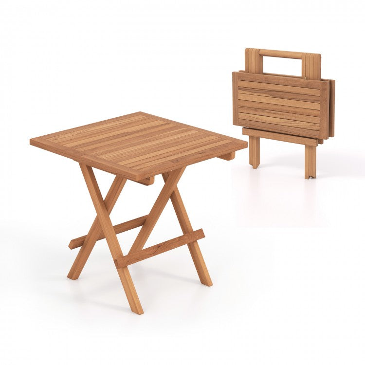 Costway Square Patio Side Table Folding Dining Table - Suitable for Camping and Backyard Gatherings
