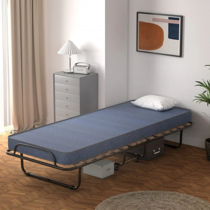 360° Rotating Portable Folding Bed with Memory Foam Mattress
