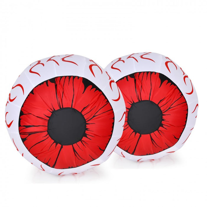Costway Halloween Inflatable Eyeballs 2-Piece Set with Blower - Suitable for Halloween Decorations and Holiday Parties