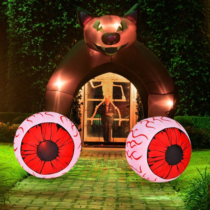 Costway Halloween Inflatable Eyeballs 2-Piece Set with Blower - Suitable for Halloween Decorations and Holiday Parties