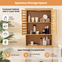 Load image into Gallery viewer, Floor-Standing Wooden Bathroom Storage Cabinet Above Toilet
