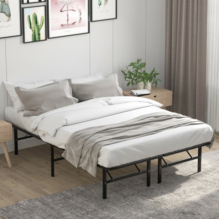Multi-Size Black Metal Folding Platform Bed
