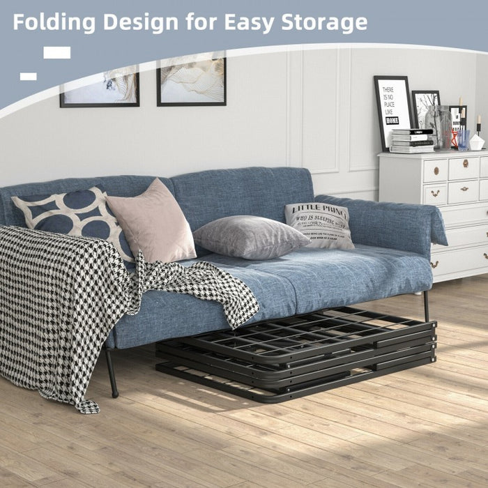 Multi-Size Black Metal Folding Platform Bed