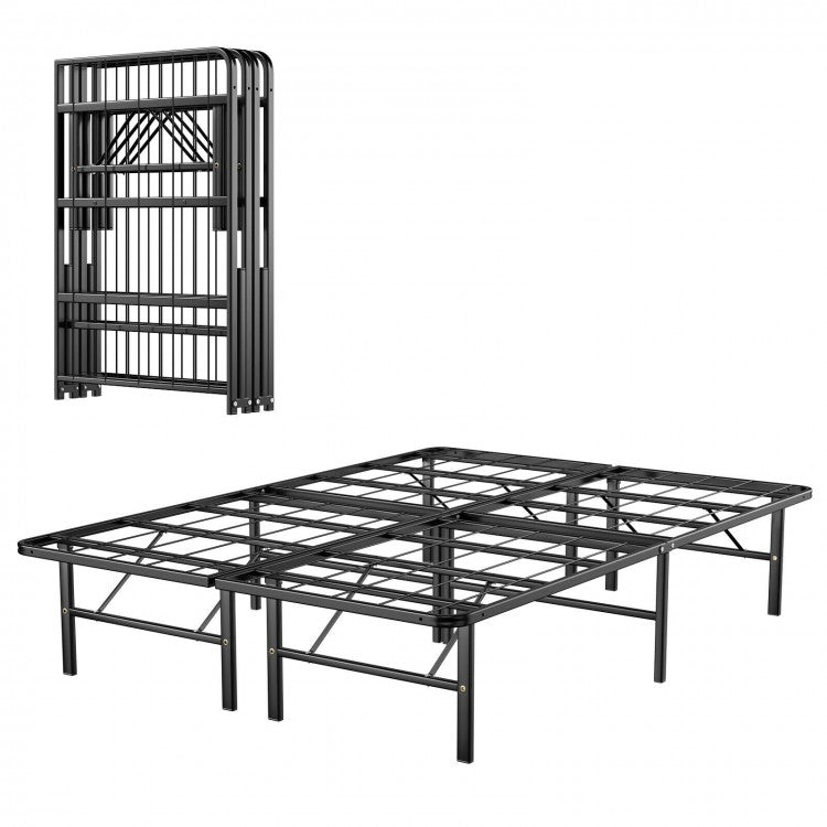 Multi-Size Black Metal Folding Platform Bed