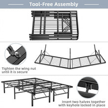 Load image into Gallery viewer, Multi-Size Black Metal Folding Platform Bed
