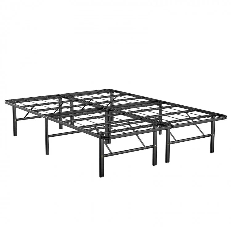 Multi-Size Black Metal Folding Platform Bed