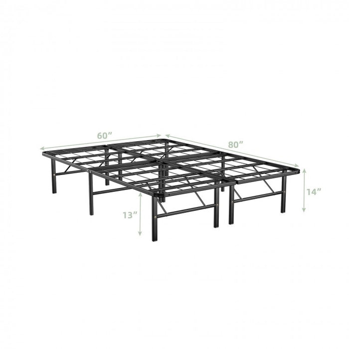 Multi-Size Black Metal Folding Platform Bed