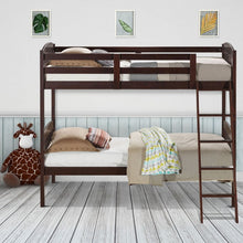 Load image into Gallery viewer, Wooden Bunk Bed Frame with Guardrail and Ladder for School Dormitories
