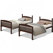 Load image into Gallery viewer, Wooden Bunk Bed Frame with Guardrail and Ladder for School Dormitories
