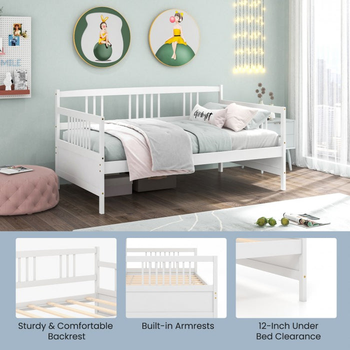 Modern Multifunctional Wooden 2-Person Sofa Bed Frame