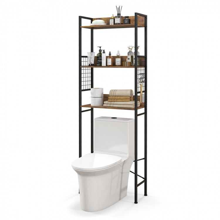 3-Tier Freestanding Bathroom Storage Rack Above Toilet