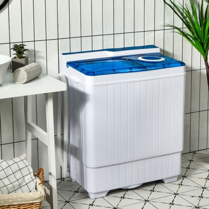 26lb Capacity Dual Tub Semi-Automatic Portable Washing Machine