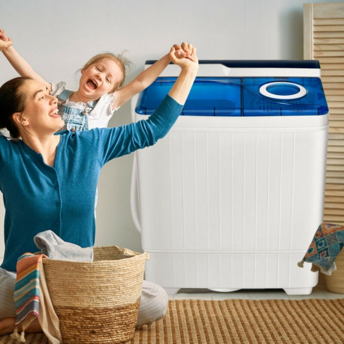 26lb Capacity Dual Tub Semi-Automatic Portable Washing Machine
