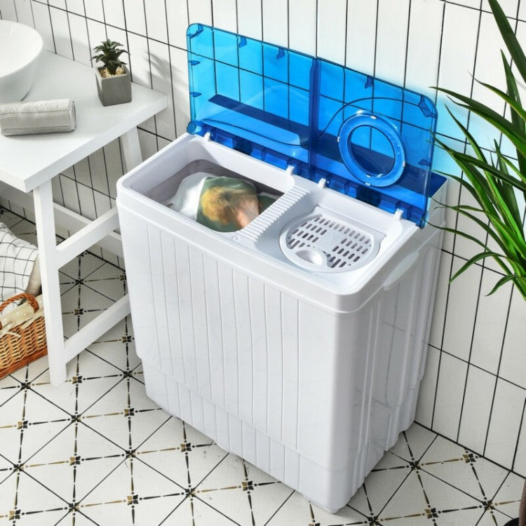 26lb Capacity Dual Tub Semi-Automatic Portable Washing Machine