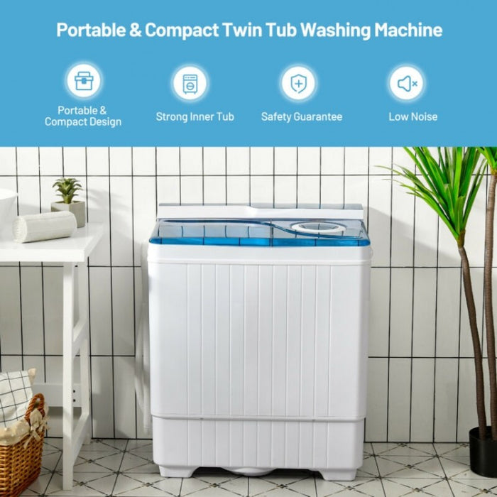 26lb Capacity Dual Tub Semi-Automatic Portable Washing Machine