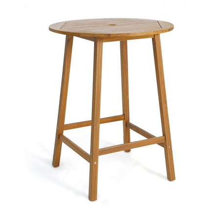 Outdoor Patio Table with Umbrella Hole Bar Height Dining Table