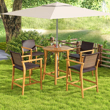 Load image into Gallery viewer, Outdoor Patio Table with Umbrella Hole Bar Height Dining Table
