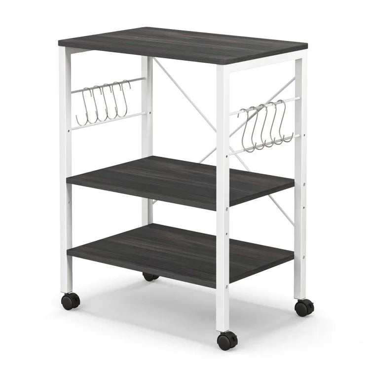 Multi-Purpose Kitchen Microwave Storage Cart with Bread Rack