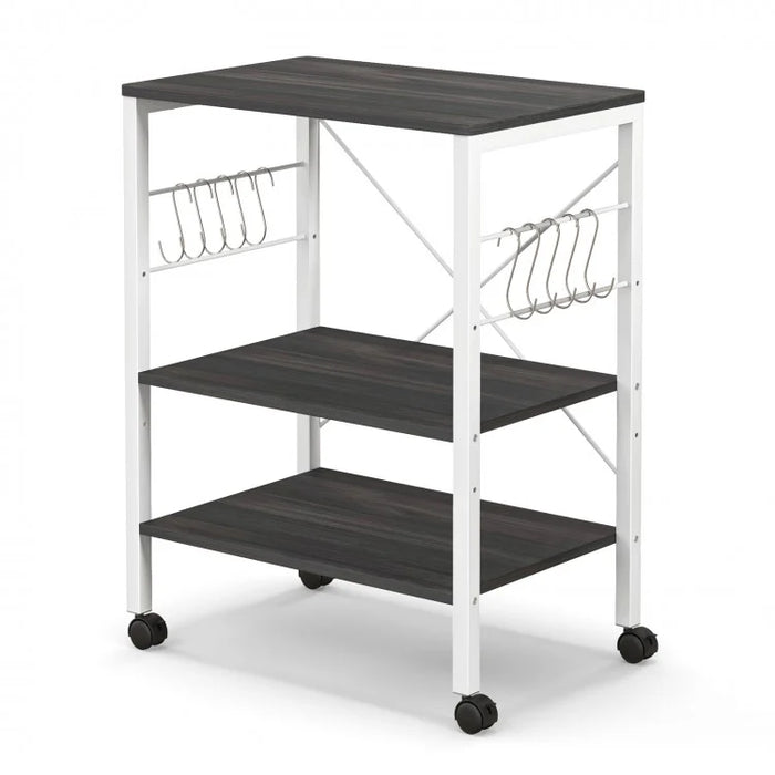 Multi-Purpose Kitchen Microwave Storage Cart with Bread Rack