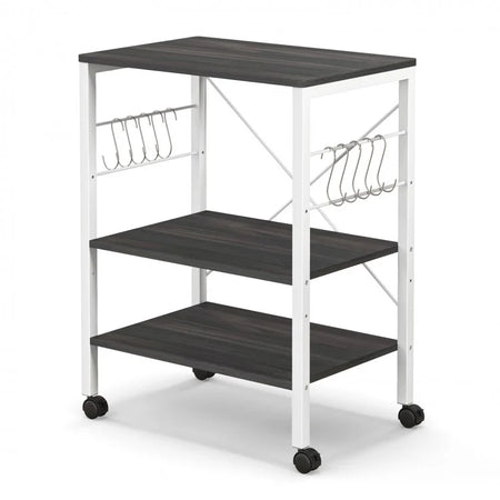 Multi-Purpose Kitchen Microwave Storage Cart with Bread Rack