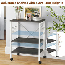 Load image into Gallery viewer, Multi-Purpose Kitchen Microwave Storage Cart with Bread Rack
