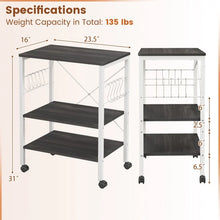 Load image into Gallery viewer, Multi-Purpose Kitchen Microwave Storage Cart with Bread Rack
