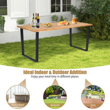 Charger l&#39;image dans la galerie, Outdoor Industrial Style Dining Table with Umbrella Hole - Seats Up to 6 People, Suitable for Backyard, Patio, and Gatherings
