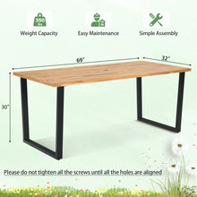 Charger l&#39;image dans la galerie, Outdoor Industrial Style Dining Table with Umbrella Hole - Seats Up to 6 People, Suitable for Backyard, Patio, and Gatherings
