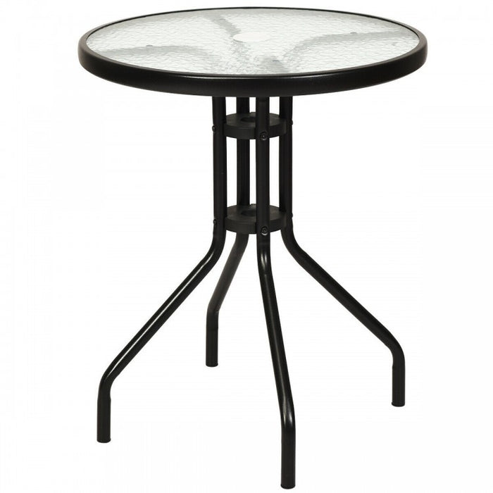 Costway Outdoor Round Dining Table and Chairs 3-Piece Set - Suitable for Patio, Backyard, and Garden