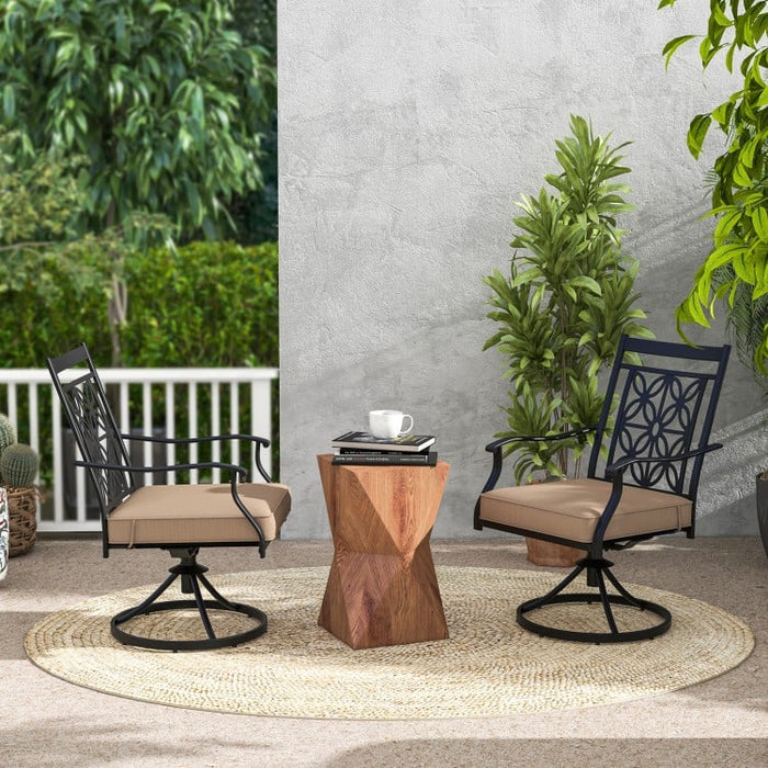 Costway Outdoor Patio Swivel Chair Set of 2 - Suitable for Garden, Backyard, and Porch