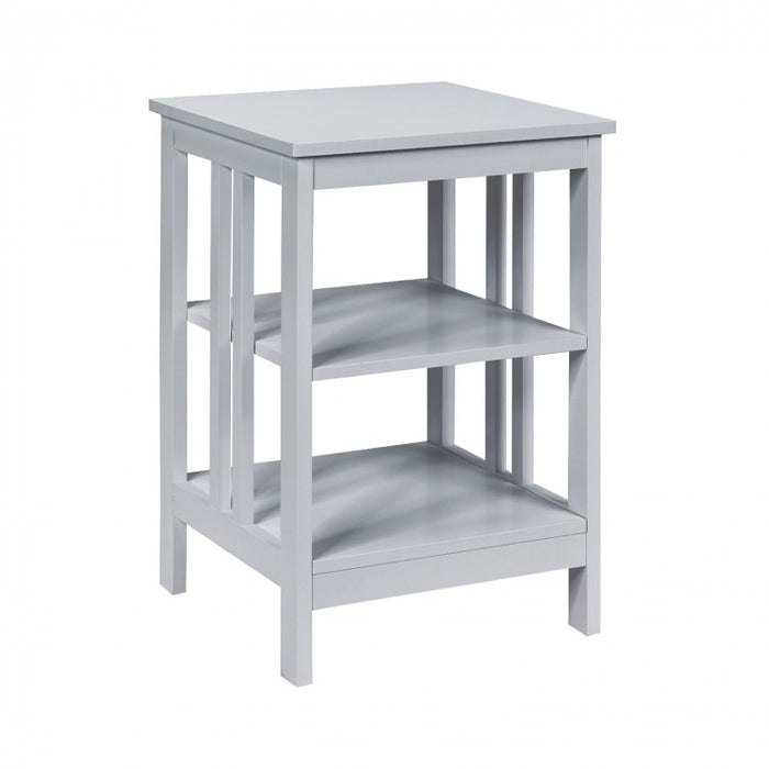 Costway Living Room Side Tables Nightstand with Three-Tier Storage Shelves - Suitable for Living Room and Bedroom