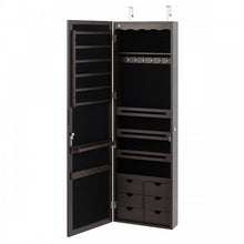 Load image into Gallery viewer, Modern Minimalist Wall-Mounted Mirrored Jewelry Cabinet with Lock
