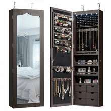 Load image into Gallery viewer, Modern Minimalist Wall-Mounted Mirrored Jewelry Cabinet with Lock
